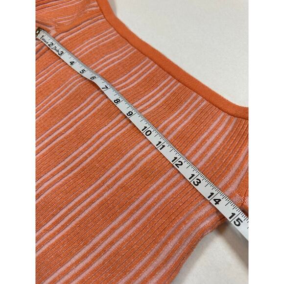 Aerie Size Large Reversible Off the Shoulder Cropped Sweater Ribbed Orange - Picture 8 of 11